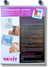 Porte affiche et rail de supension